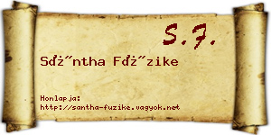 Sántha Füzike névjegykártya